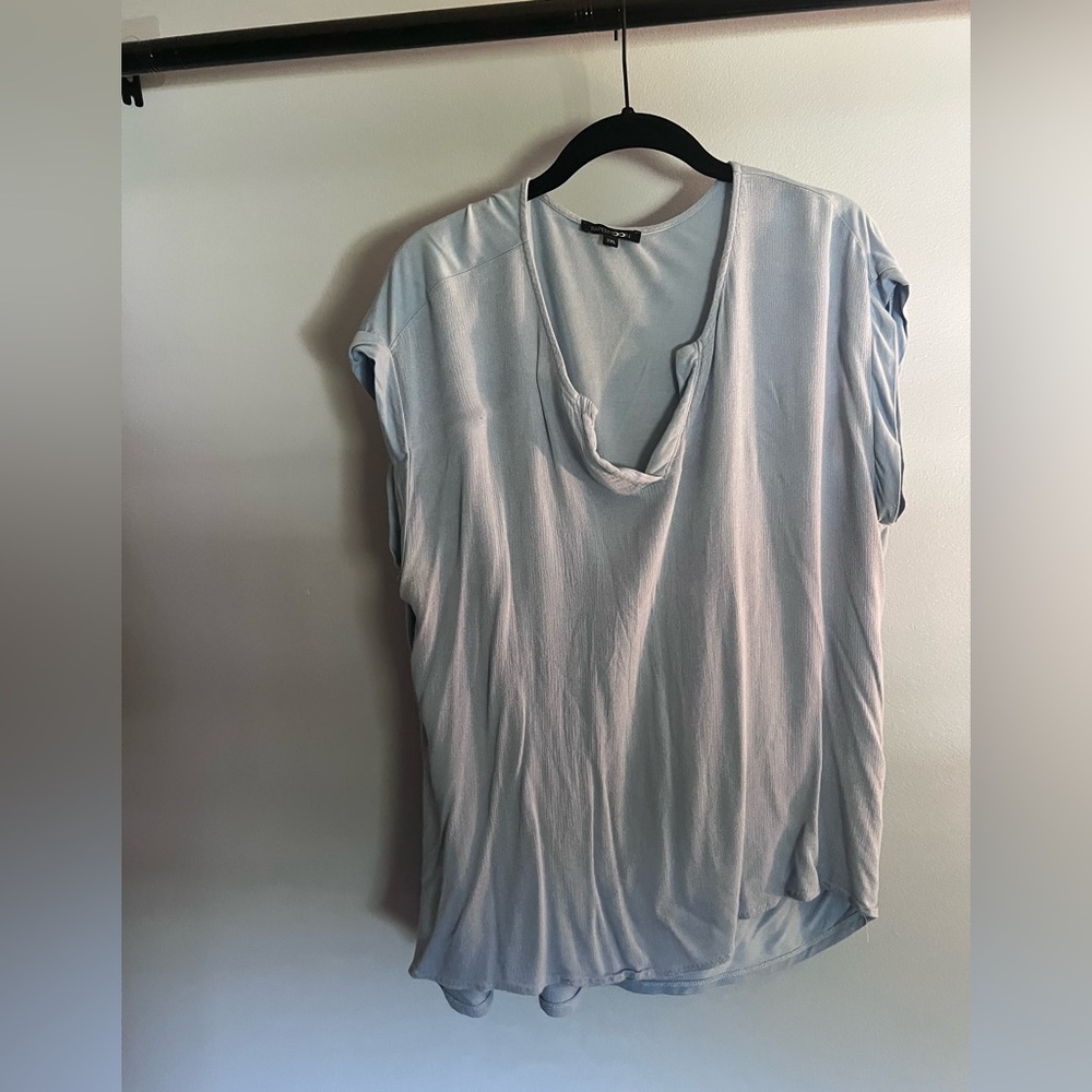 Papermoon Draped V-Neck Cap Sleeve Top – Light Blue – XXL (Stitch Fix)